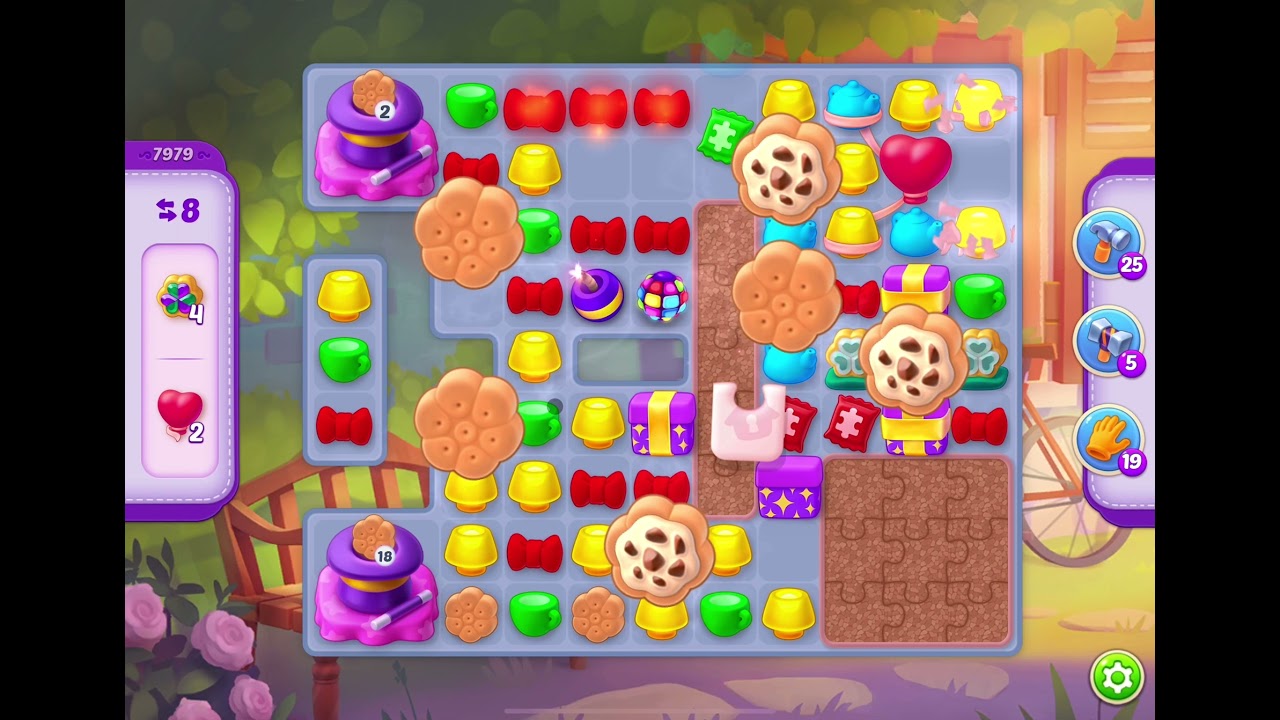 HomeScapes Level 7979 no boosters (14 moves)