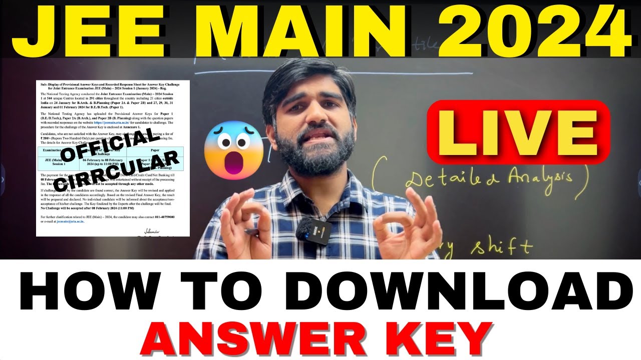 How to Download JEE Main Answer Key 2024 - Live Solution🚨 | Response Sheet + Answer Key Released✅