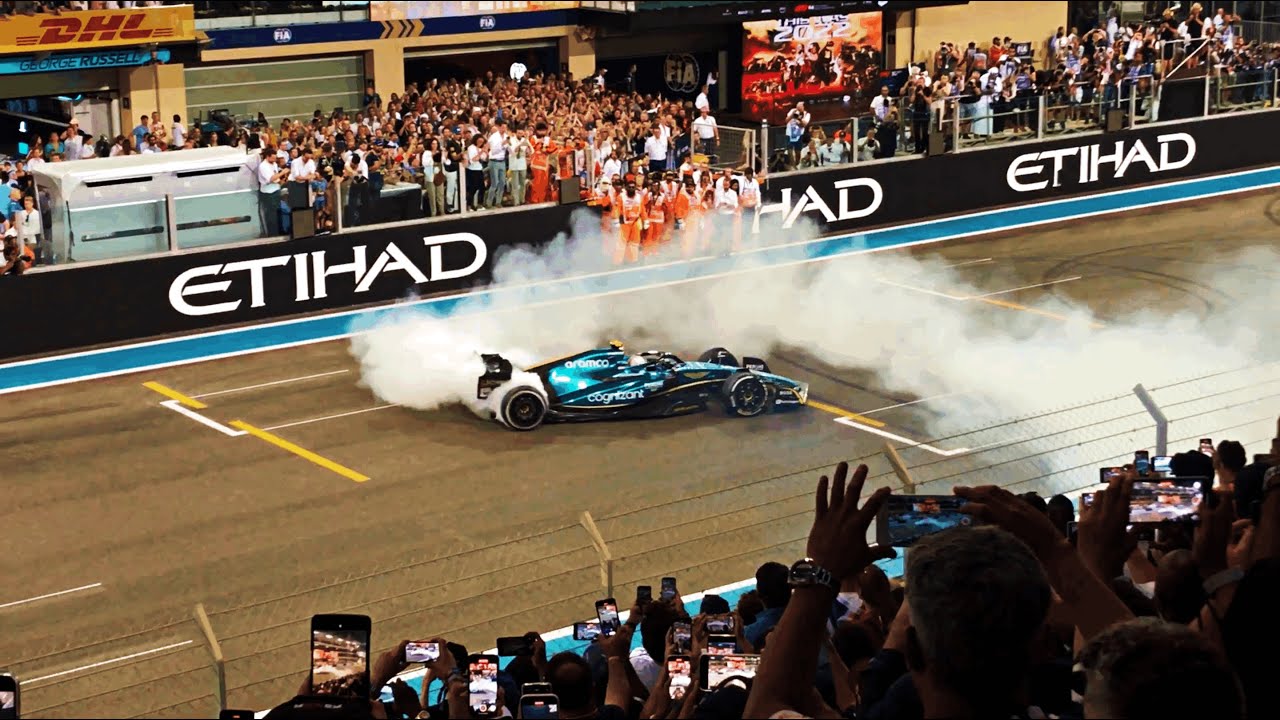 Donuts Under the Lights! Verstappen, Leclerc, Pérez and Vettel Celebrate at the Abu Dhabi Grand Prix