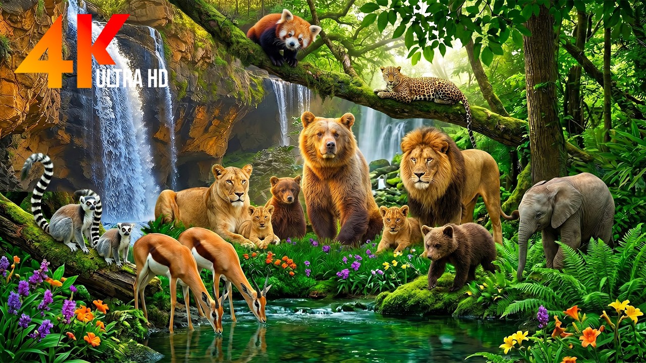 4K Nature Relaxation - Stunning Animals & Soothing Forest Sounds for Sleep