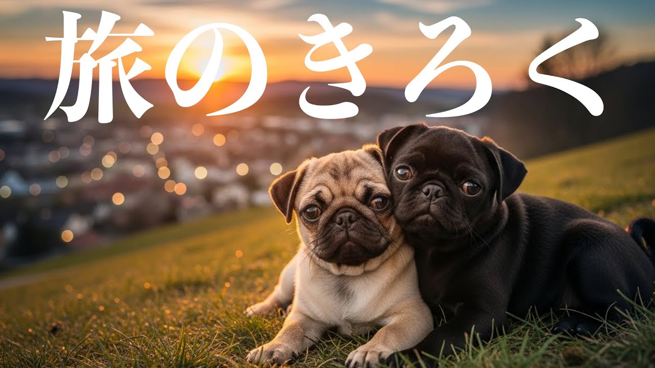 【癒し旅まとめ】パグ兄弟の「旅のきろく」全4話｜心あたたまるVLOG総集編🐾