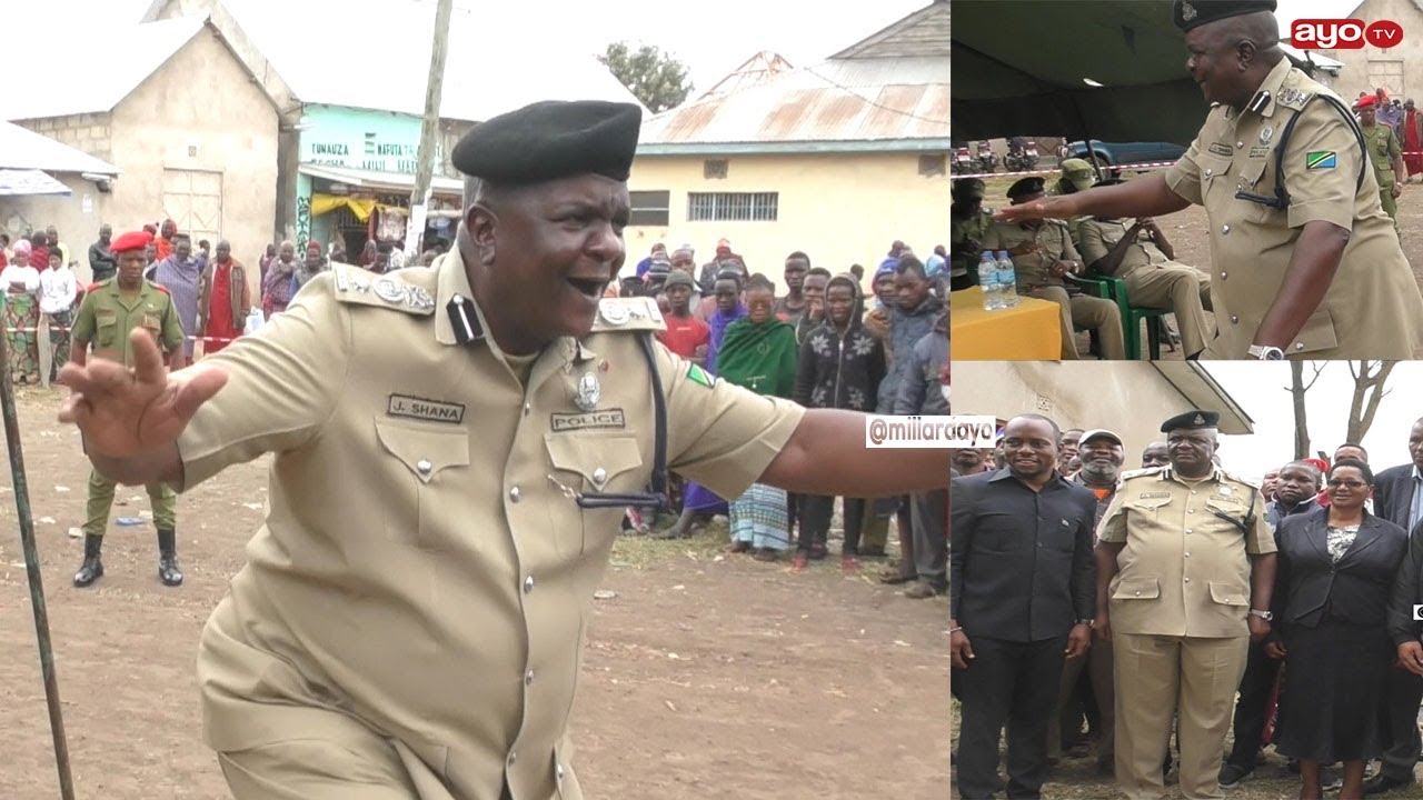 MBWEMBWE ZA KAMANDA SHANA AKICHEZA KWENYE ENEO LITAKALOJENGWA KITUO CHA POLISI 