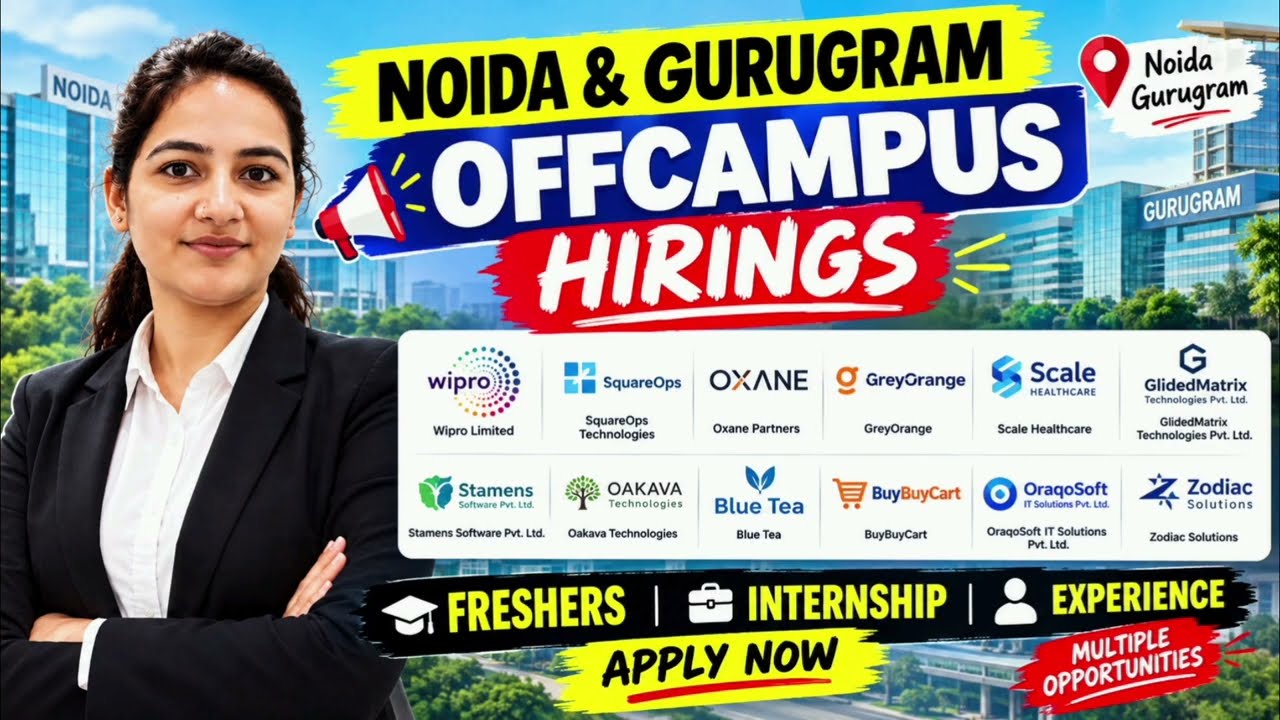 Noida & Gurugram Hiring September 2026 | Freshers & Internships | IT & Graduate Jobs