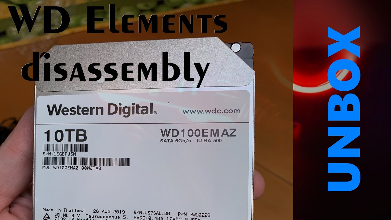 Quick unbox and disassembly | WD Elements 10TB External Hard Drive + test | 4K