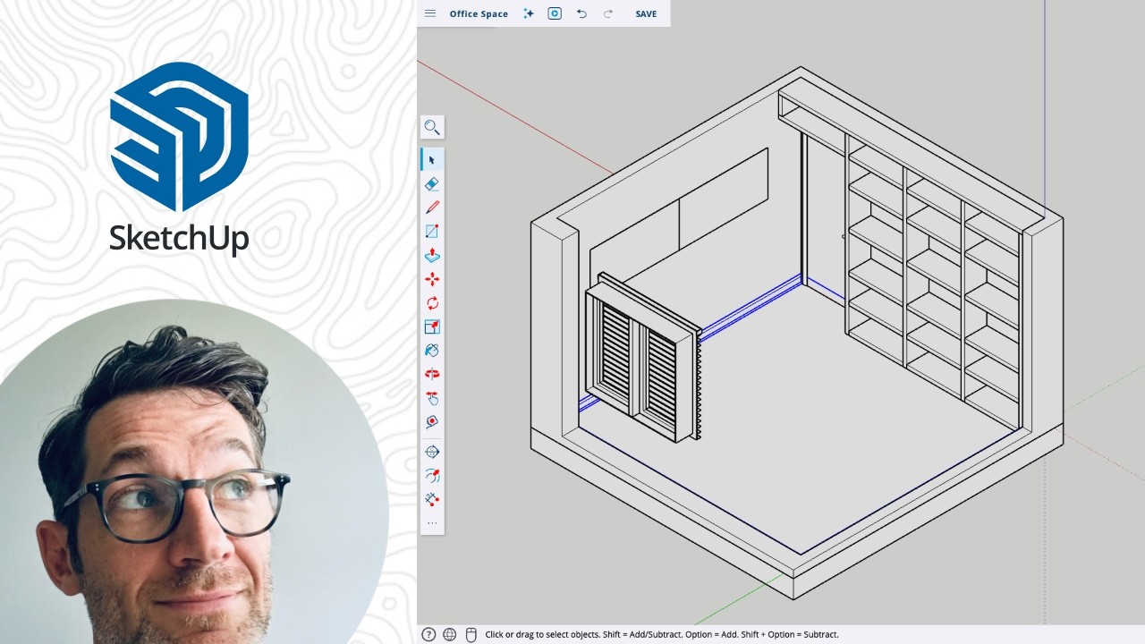 SketchUp Web - 6 - Office Space - Part 3 - Base Board