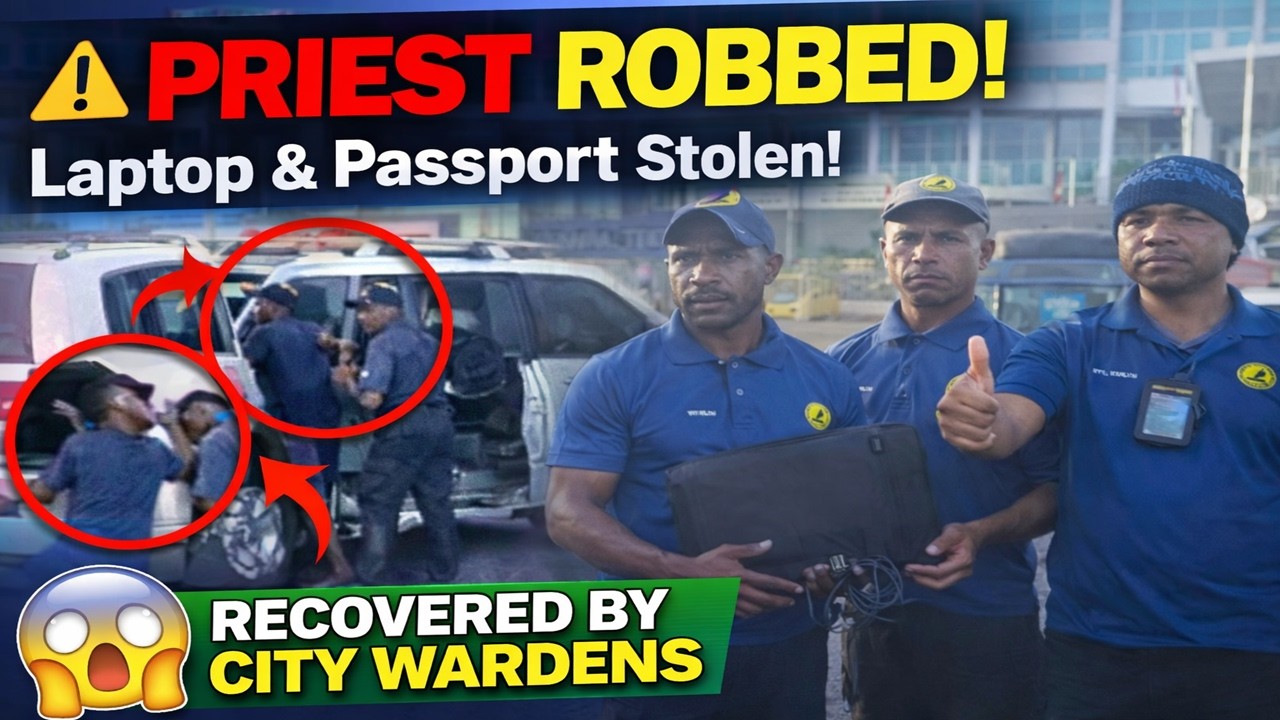 SHOCKING! Priest’s Laptop & Passport Stolen in Port Moresby – But City Wardens Recover Everything!