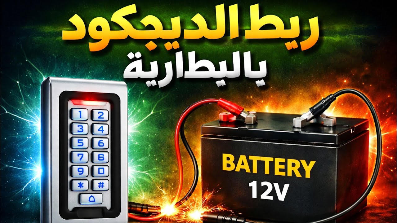 Comment brancher un digicode a une carte d'alimentation avec batterie ( ديجيكود+بطارية)