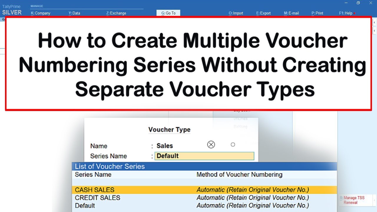 Multiple Voucher Numbering Series Without creating Separate Voucher Types | TallyPrime Tips
