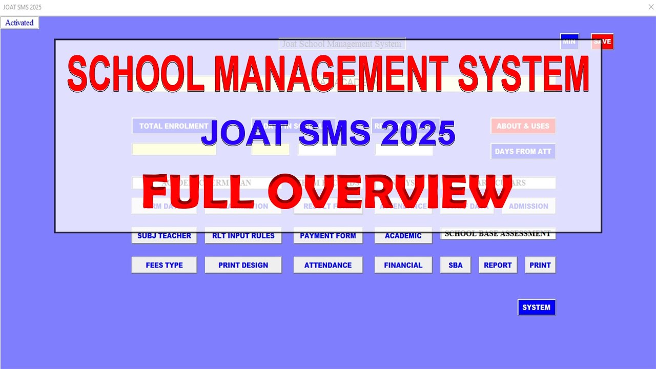 Excel-Based School Management System – Full Overview