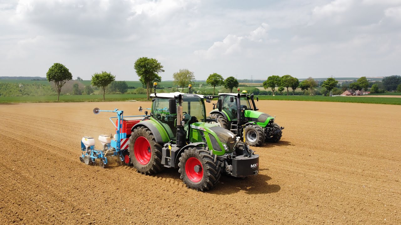 🌽 Semis de maïs bio 🌽 | Fendt 514 |Monosem ng plus 4 | Deutz m600 | Vaderstad rollex 620