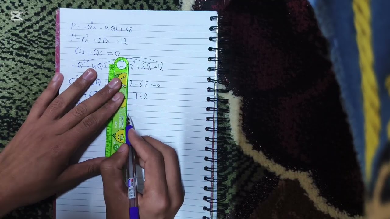  قسم الاقتصاد - رياضيات- حل معادلات الطلب والعرض التربيعية 