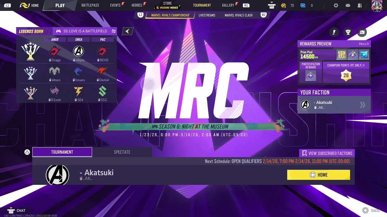 Marvel Rivals MRC Open