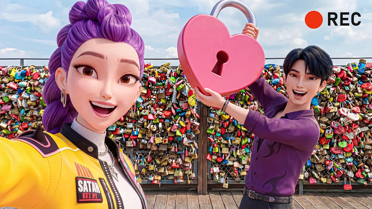 😱💖 VLOG: LOVE LOCK CHAOS?! Jinu Reveals Giant Heart Secret at the Bridge! | K-Pop Hunters