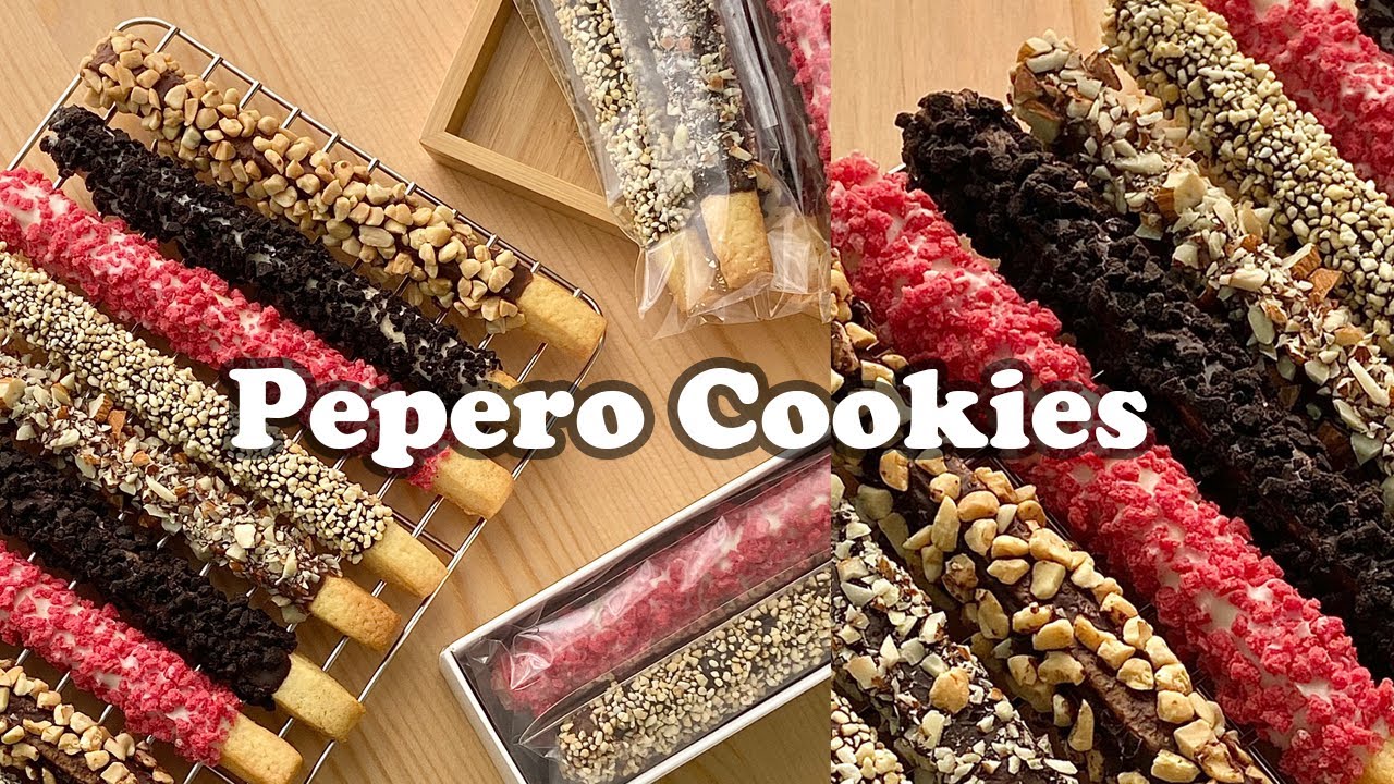 [빼빼로 데이] 간단한 빼빼로 만들기 / 5가지 맛  빼빼로 / 홈베이킹 브이로그 / Pepero cookies