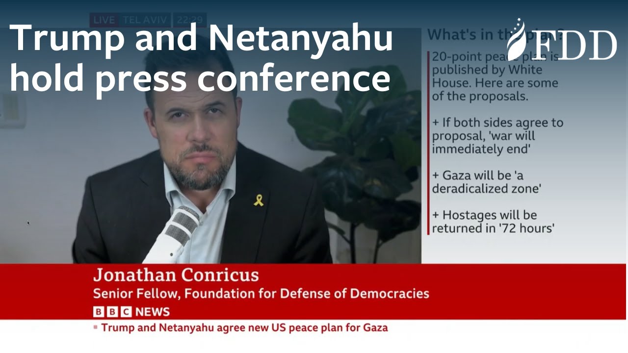Jonathan Conricus on Trump and Netanyahu's press conference on Gaza peace plan — BBC News