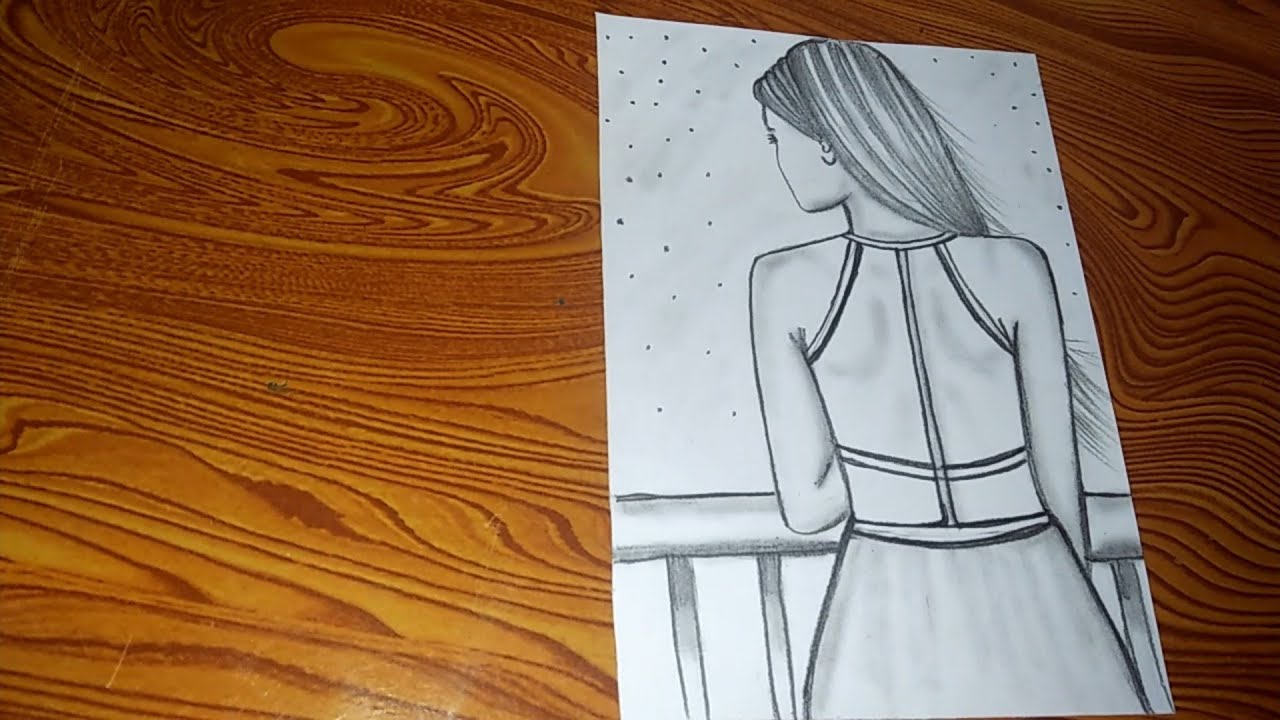 pencil sketch of a girl | easy pencil sketch