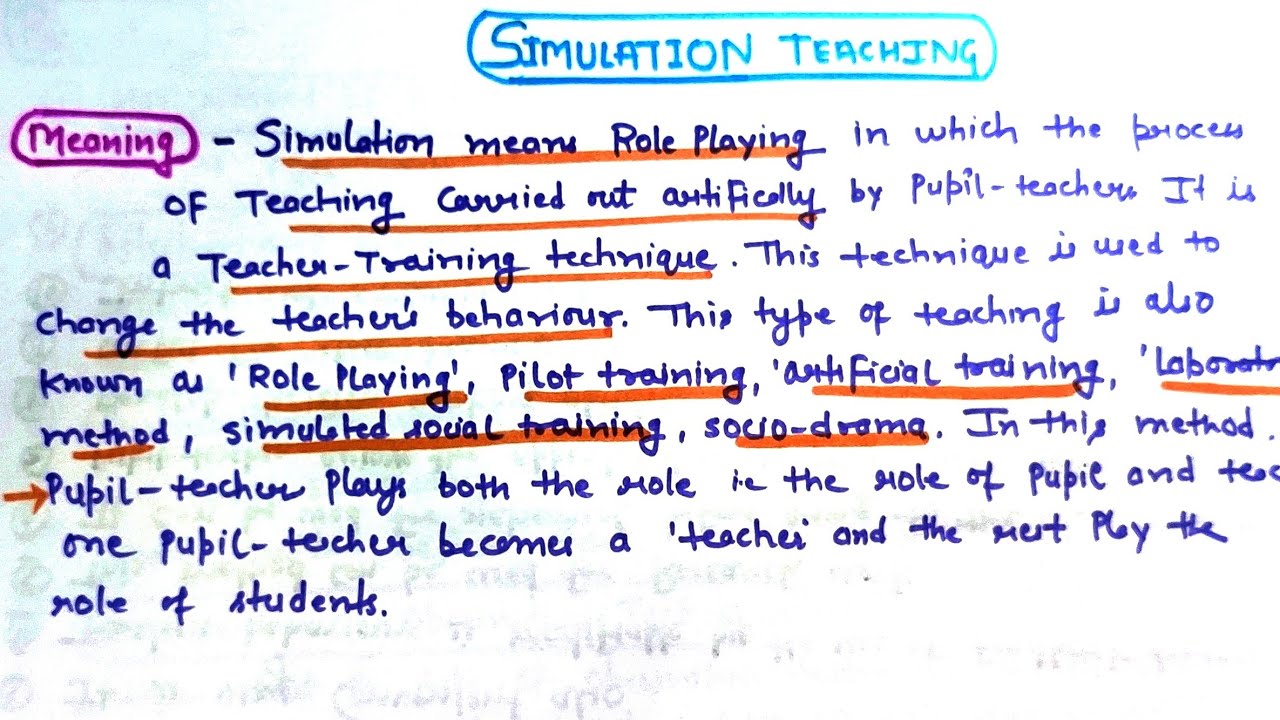 simulation Teaching / learning & Teaching / For all teaching exams