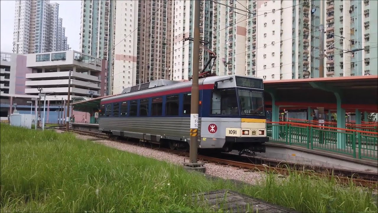 輕鐵第三期列車1091@761P由天逸二台起載至元朗+由761P轉610