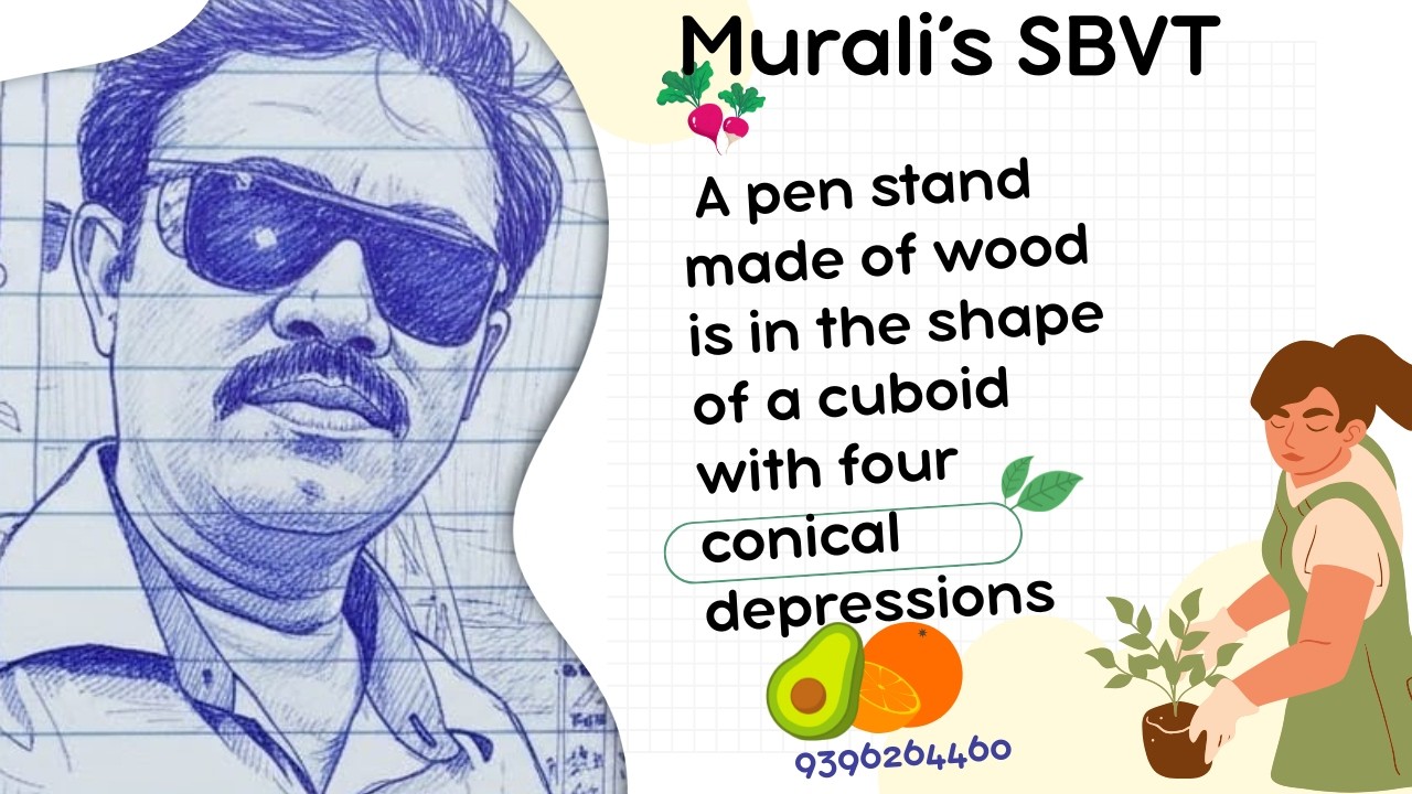 A pen stand made of wood is in the shape of a cuboid withfour conical depressions to hold pens.