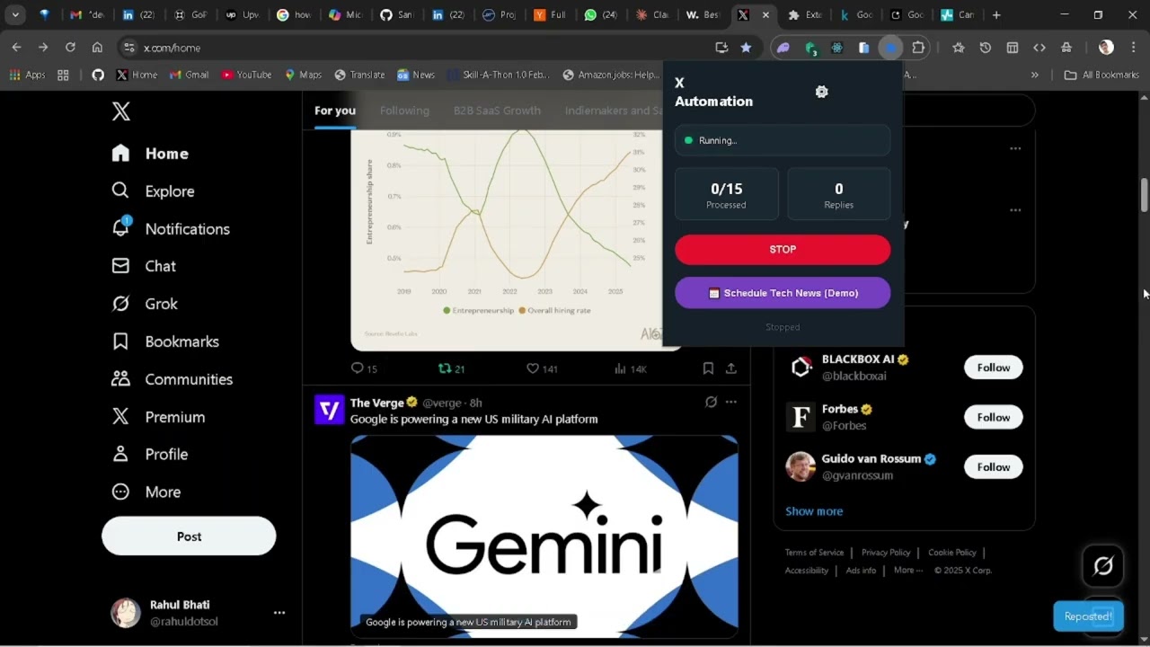 I Built an AI Chrome Extension That Auto-Replies to Tweets Using Gemini🤖 | Twitter Growth Automation