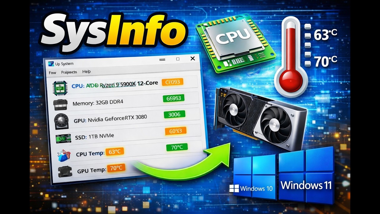 SysInfo Displays Detailed PC Specs and Monitors Real-Time Hardware Temperature | GearUpWindows