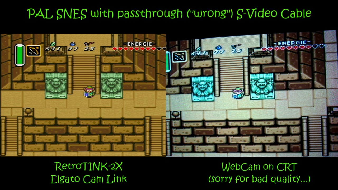 SNES & N64 S-Video cable comparison PAL-cable vs. NTSC-cable on RetroTINK-2X and CRT