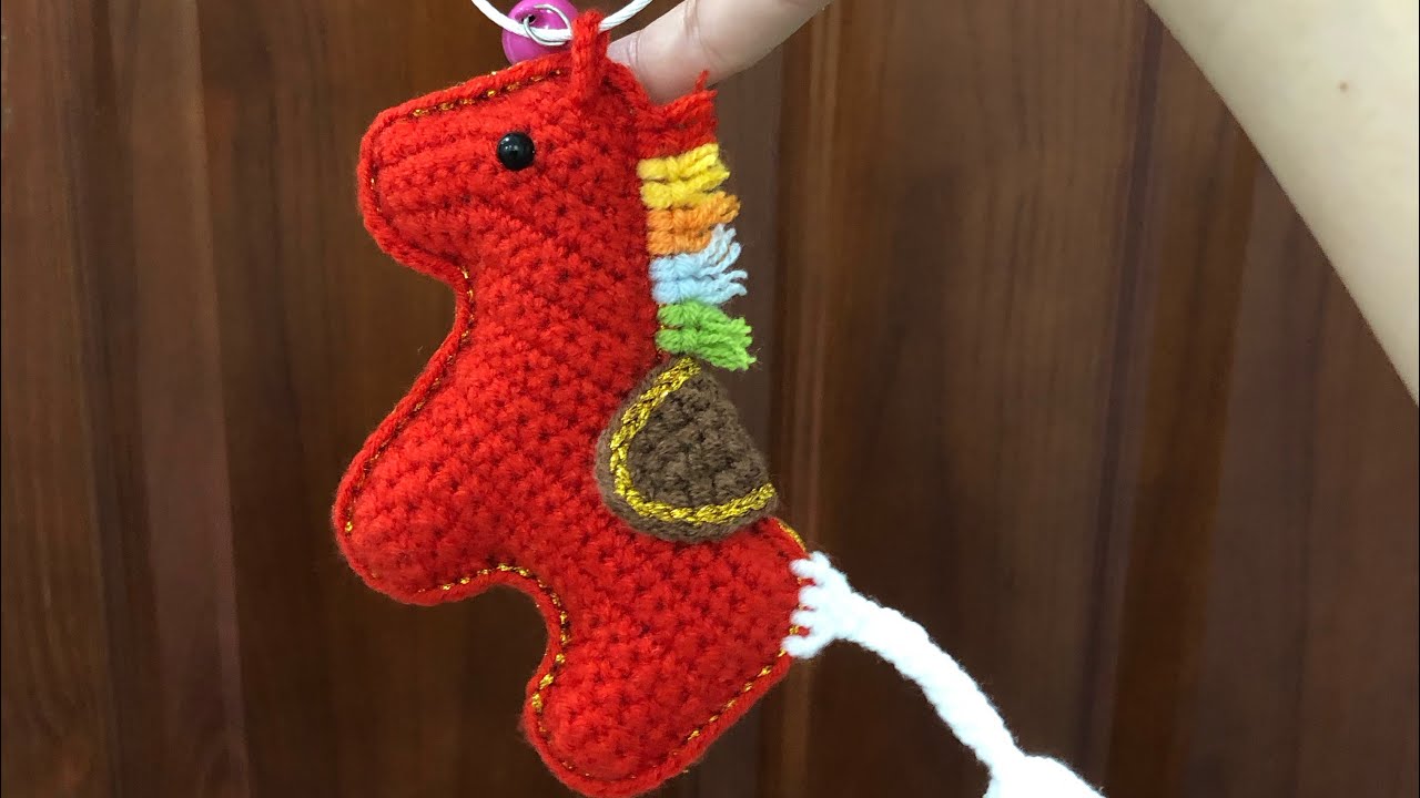 Hướng Dẫn Móc Len Móc Khoá Ngựa | Crochet Horse KeyChain | MeoDIY
