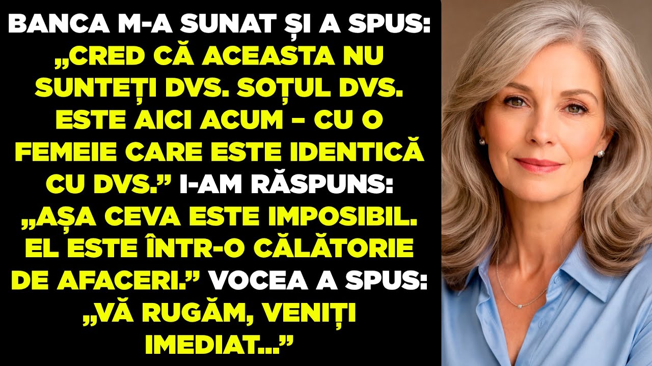 Banca a sunat: „Soțul dumneavoastră este aici cu o femeie care este identică cu dumneavoastră.