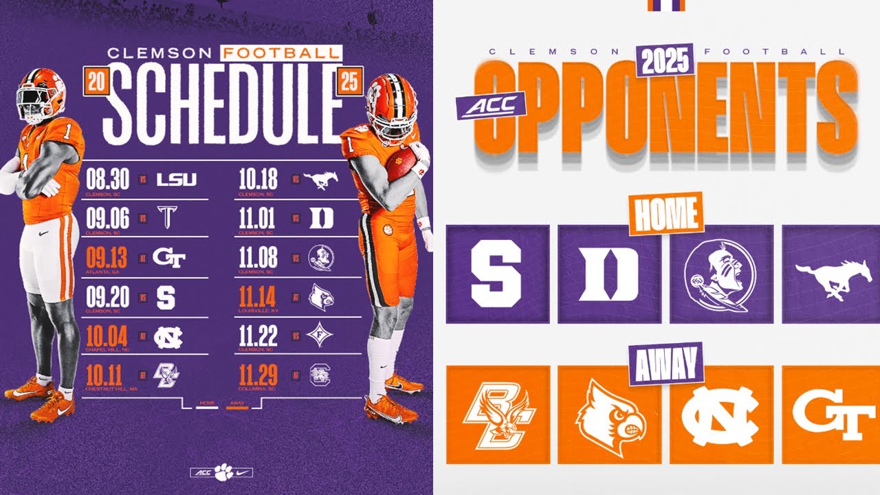 2025 Clemson Tigers Football Schedule | Full Season Preview & Top ACC Matchups