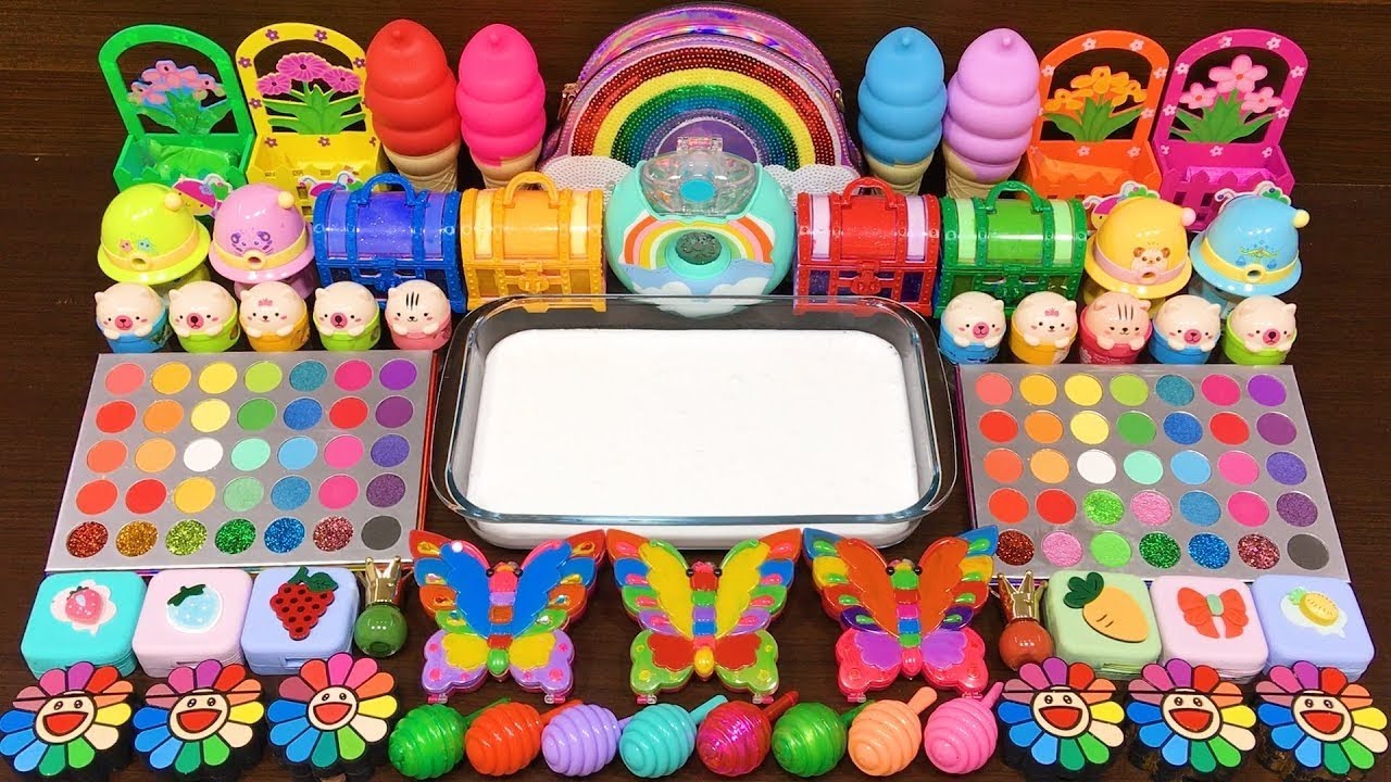 LIVE: RAINBOW Slime ! Mixing Random into GLOSSY Slime #1149