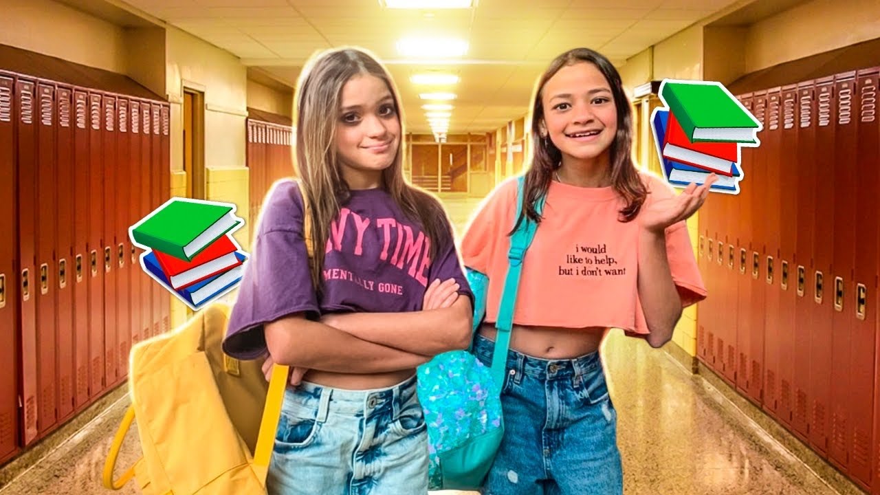 PRIMEIRO DIA DE AULA PRESENCIAL NA NOVA ESCOLA - MILLENA E MANU MAIA