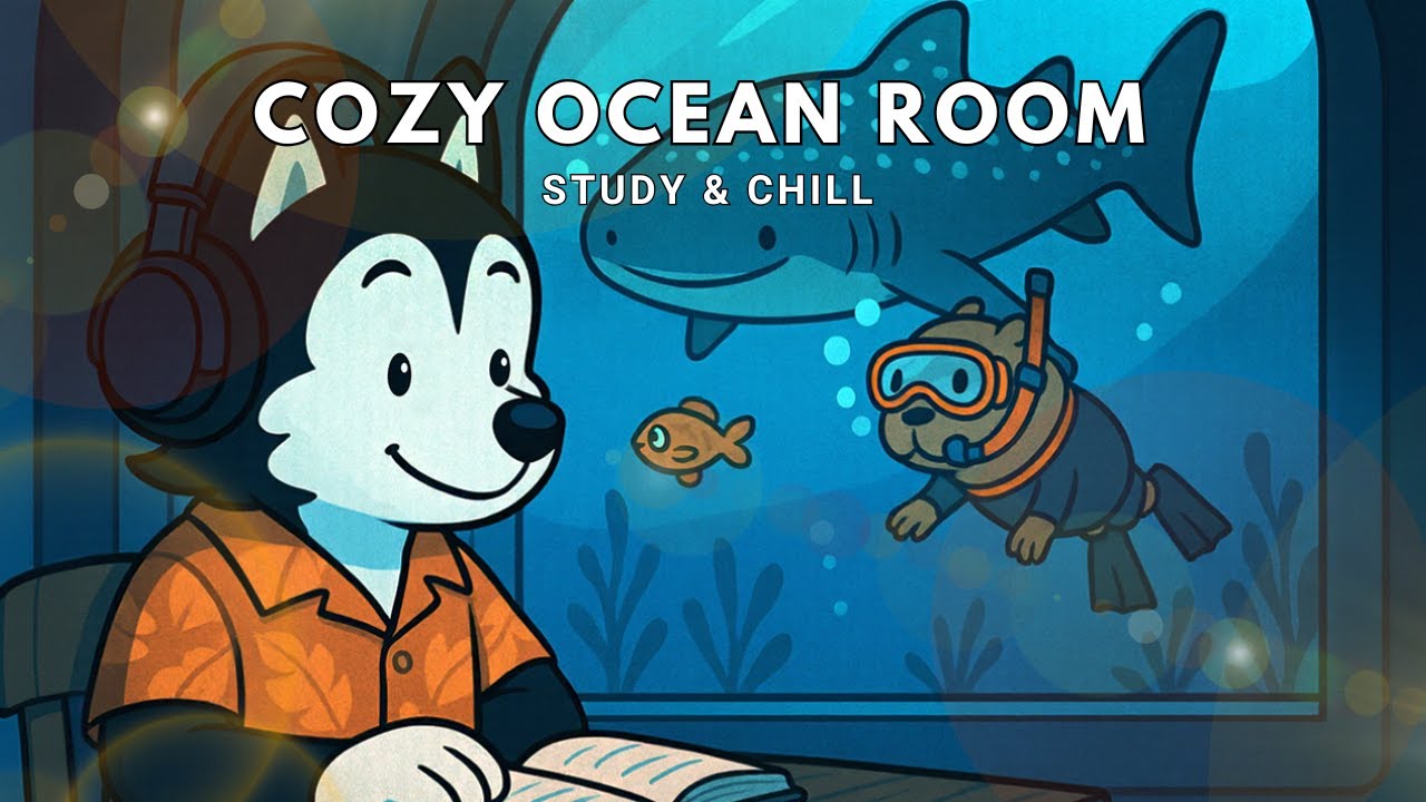 Midnight Vibes in an Underwater Study Room | Relaxing Lofi Beats for Chilling & Focus 🌙🎶