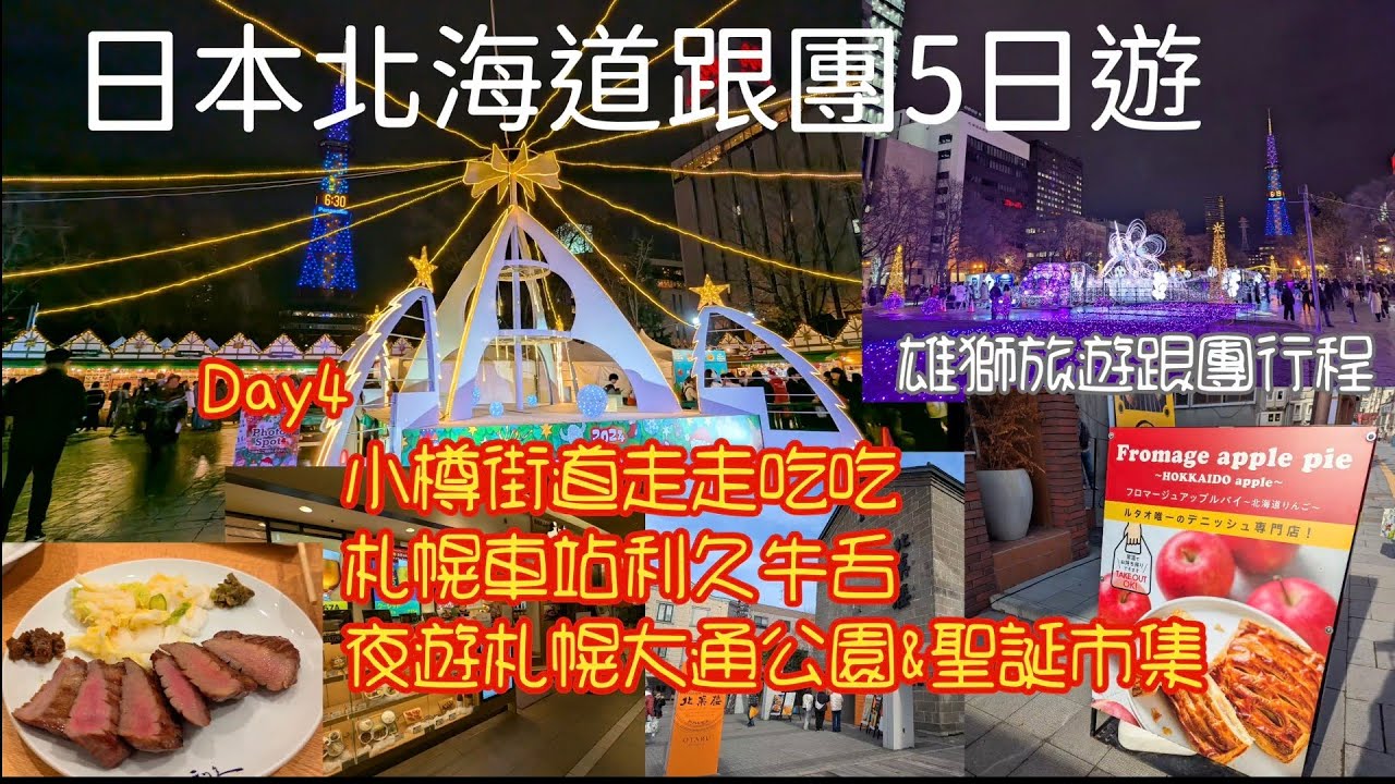 GoGo北海道！北海道跟團Day4｜小樽運河&札幌車站利久牛舌&夜遊札幌大通公園&聖誕市集!!#日本 #北海道旅遊 #北海道 #札幌 #小樽 #小樽運河 #札幌車站利久牛舌 #大通公園