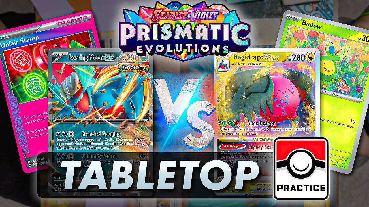 Roaring Moon ex против Regidrago VSTAR【Prismatic Evolutions】Практика BO3 | Настольная игра