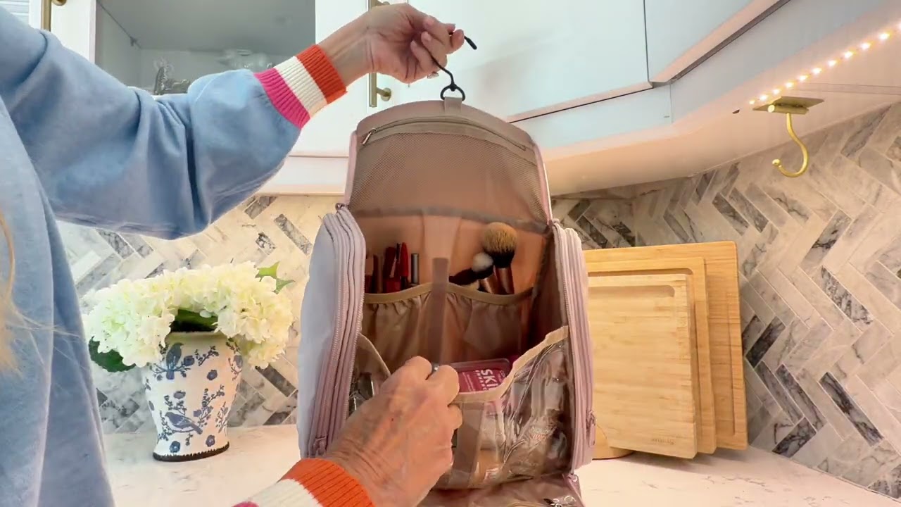 hang up makeup bag, a ton of storage