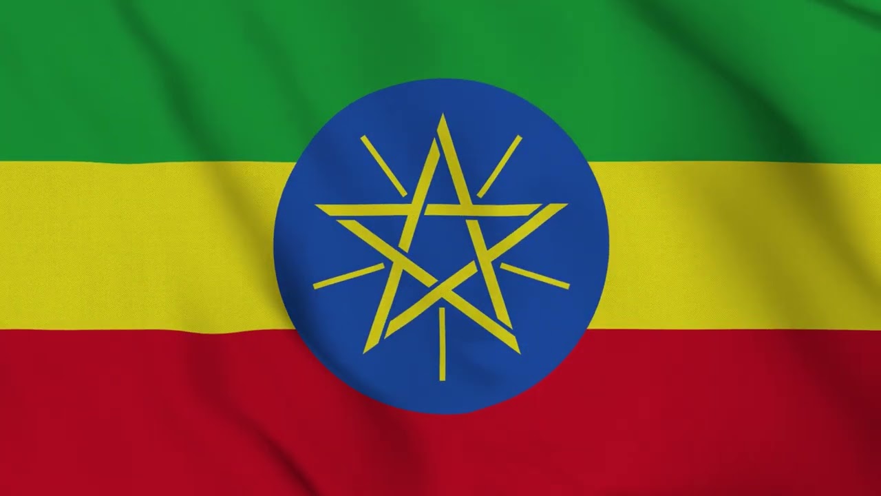 Ethiopia Flag Waving 4K | Ethiopian National Flag Animation