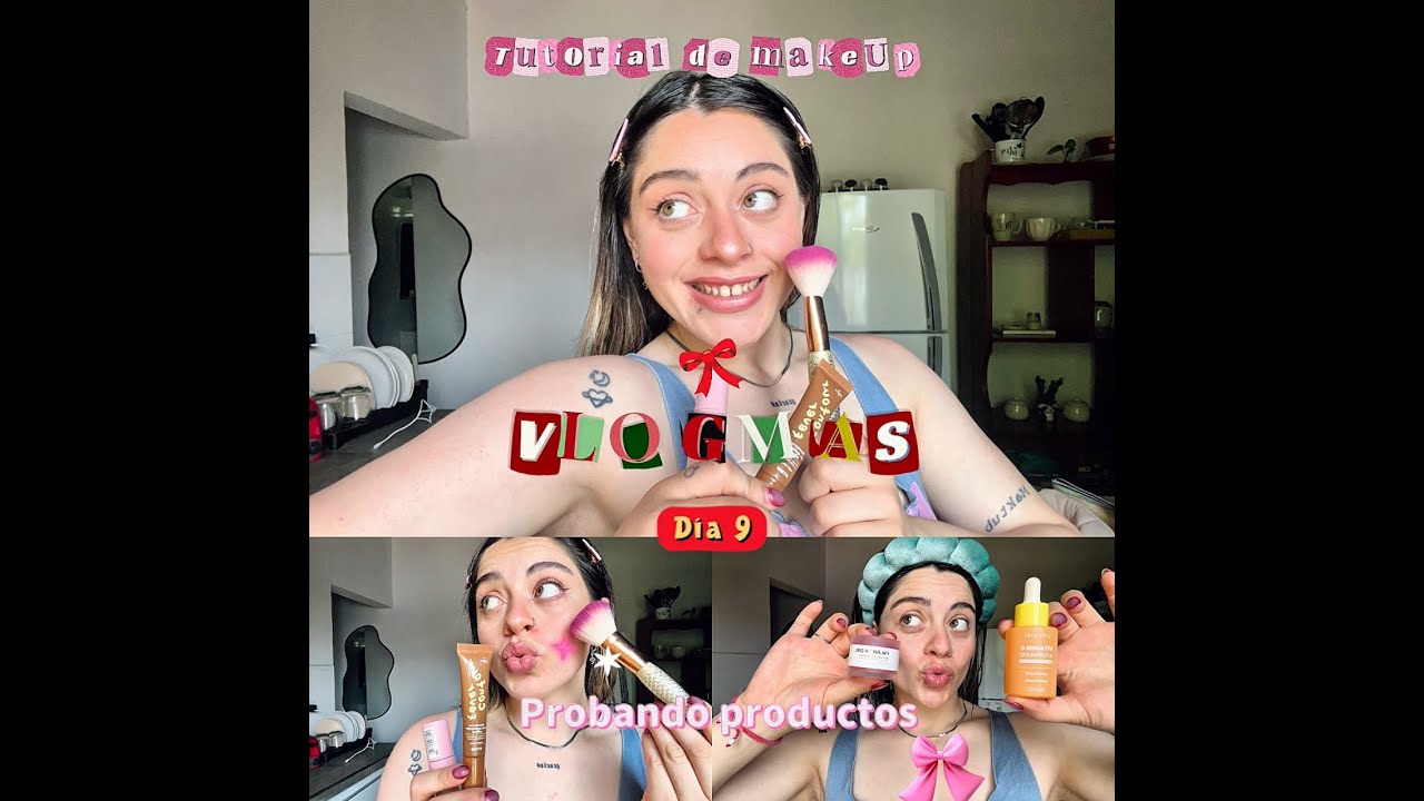 VLOGMAS DÍA 9✨🎄 probando productos skin🧖🏼‍♀️tutorial de makeup 💄💋abrimos calendario de adviento✨🎄🎁🎉