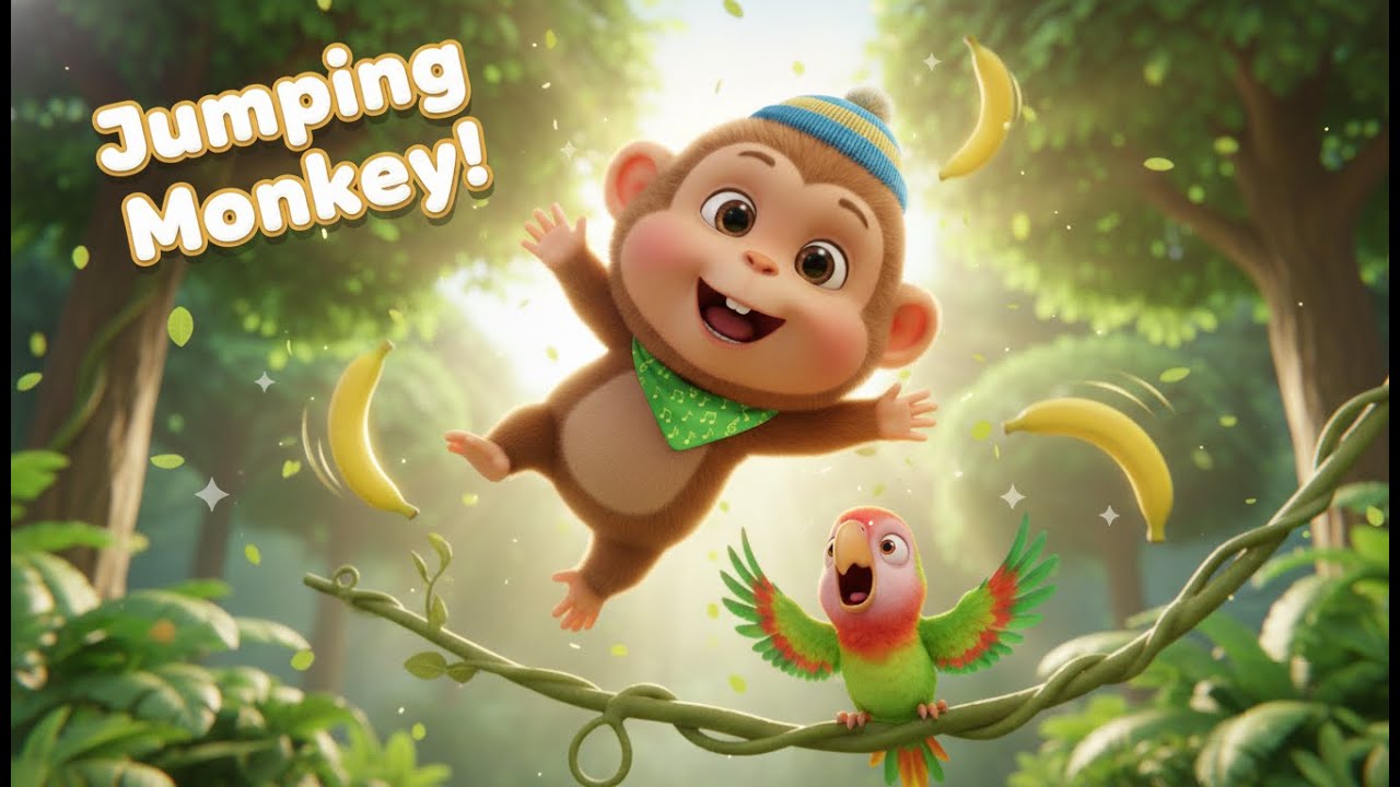 उछलता कूदता बंदर 🐒 | Jumping Monkey Funny Kids Rhyme | Hindi Cartoon Song