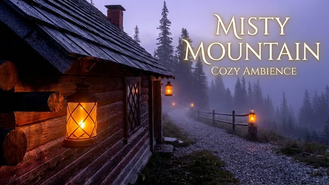 4K Misty Mountain Cabin — Relaxing Foggy Forest Sounds for Deep Sleep, Studying, and Focus