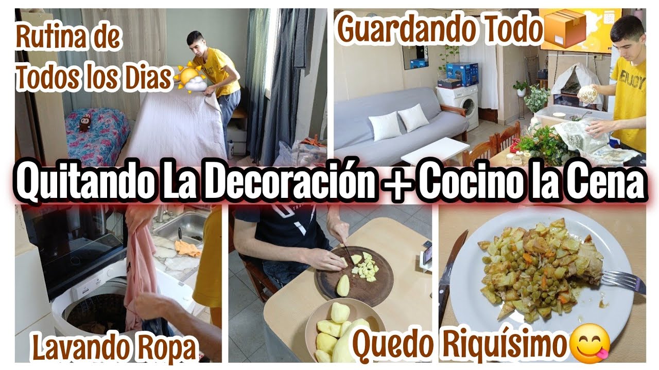 QUITANDO LA DECORACIÓN + LAVANDO ROPA + COCINE LA CENA😋 / Un Dia Conmigo Vlog✨️😁