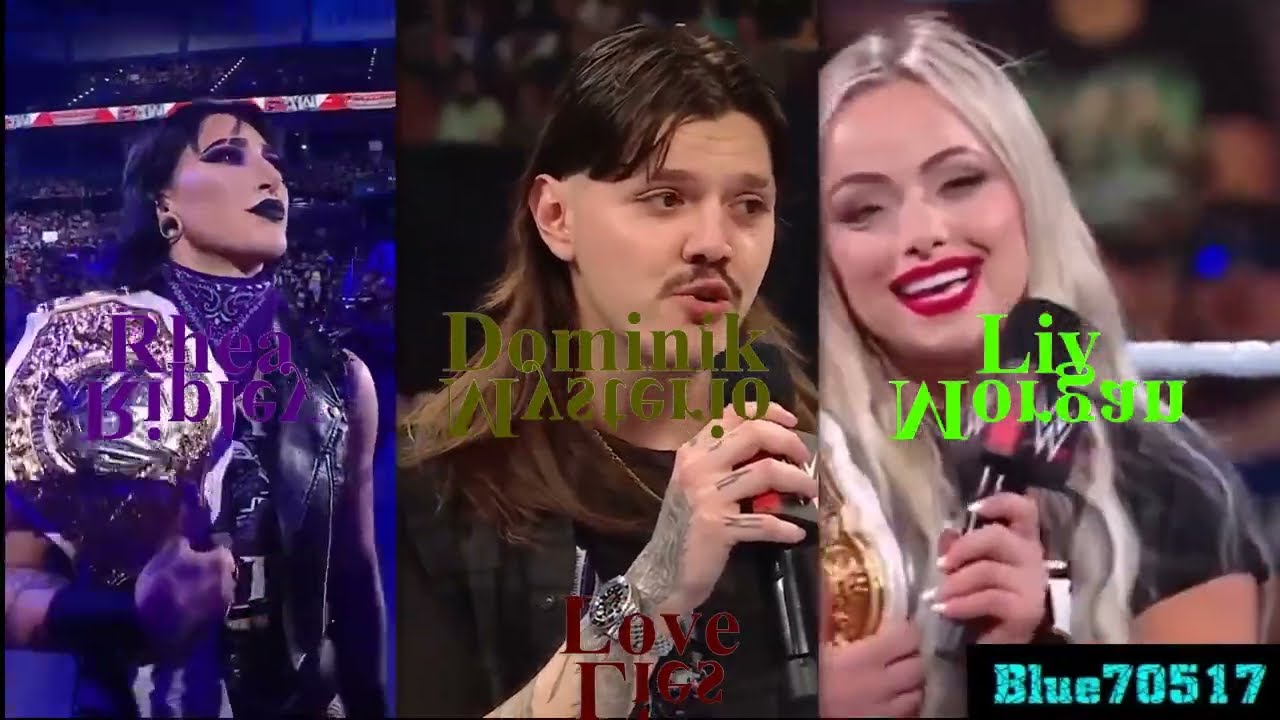 WWE Rhea Ripley, Dominik Mysterio, and Liv Morgan Tribute to Khalid/Normani's Love Lies