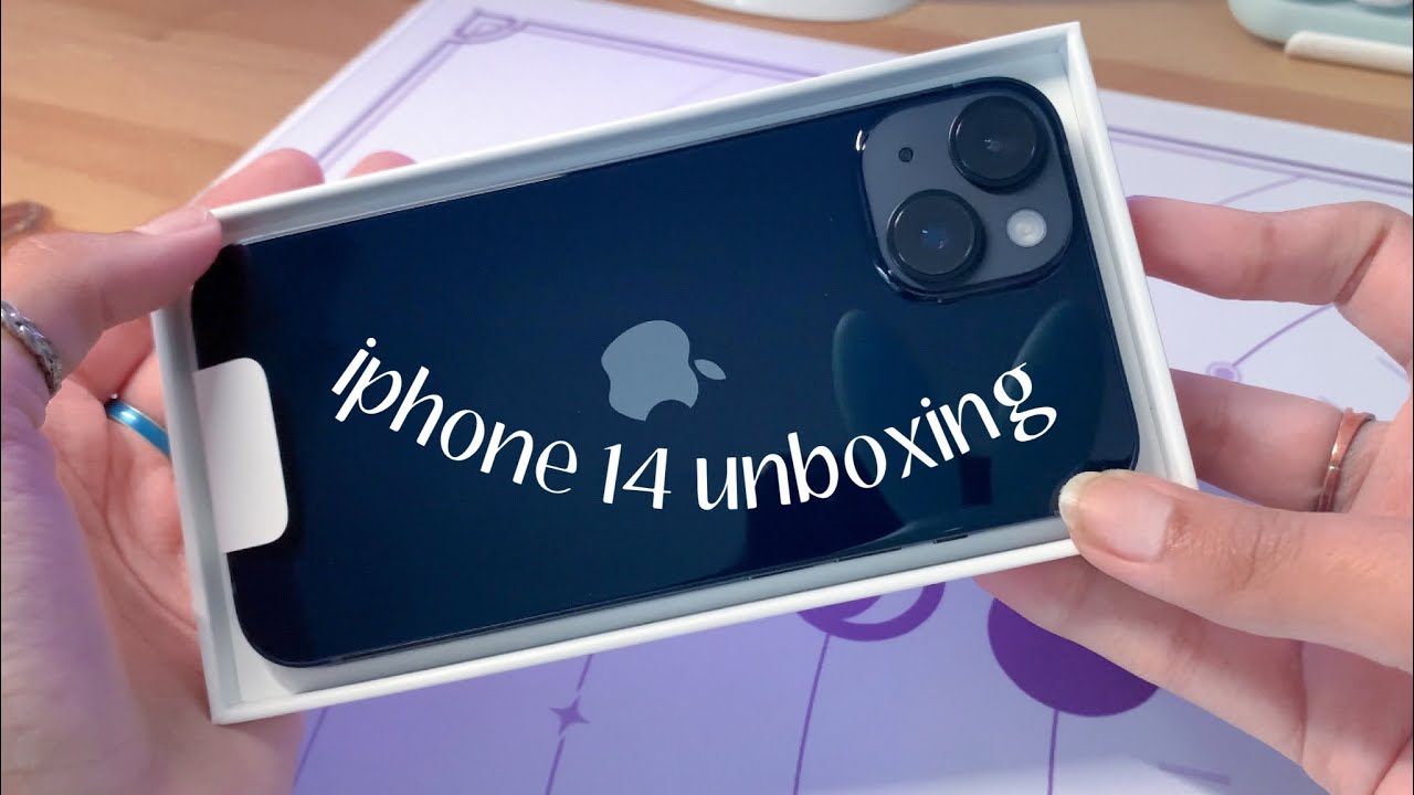 iphone 14 (midnight) unboxing + accessories 🌙 *256gb*
