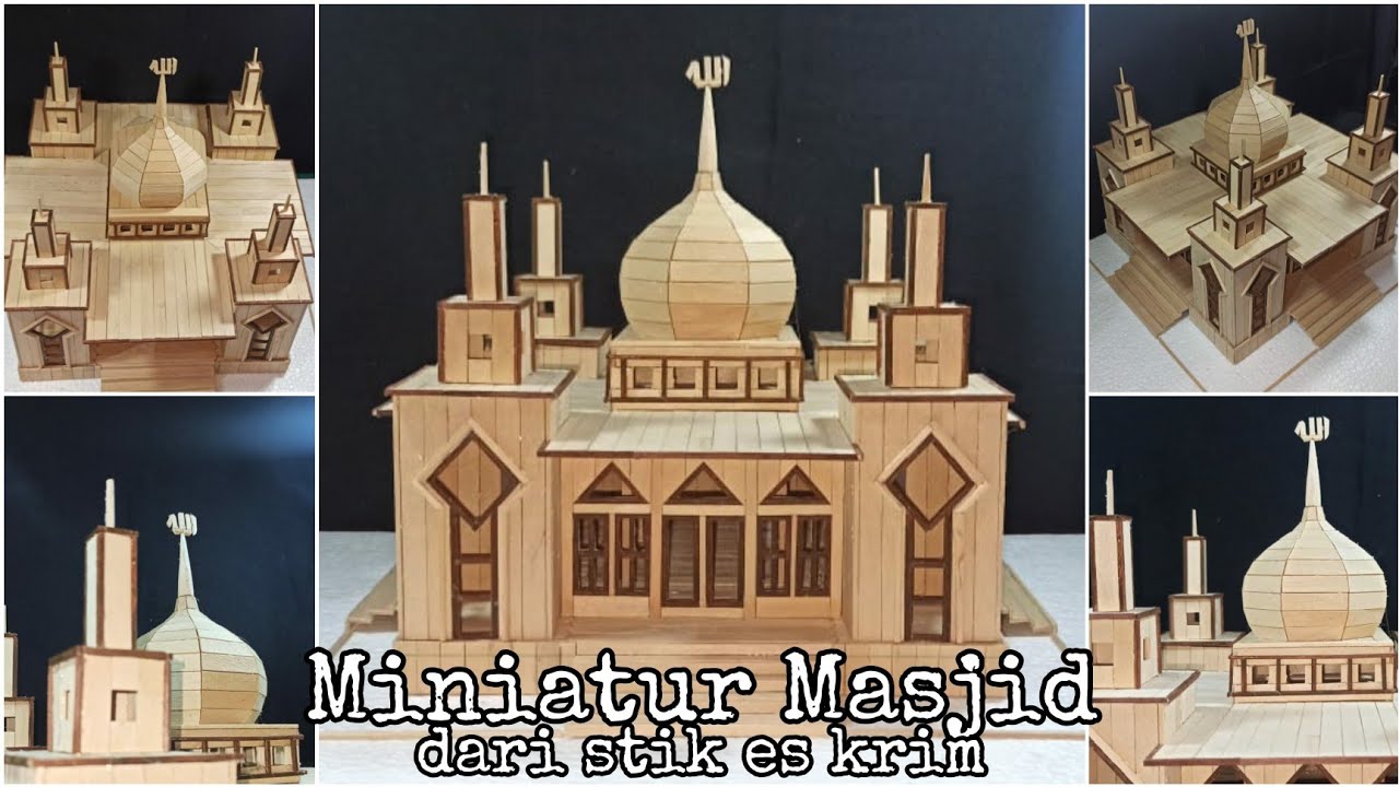 Diy || Membuat miniatur masjid dari Stik es krim || Design masjid minimalis 1 lantai