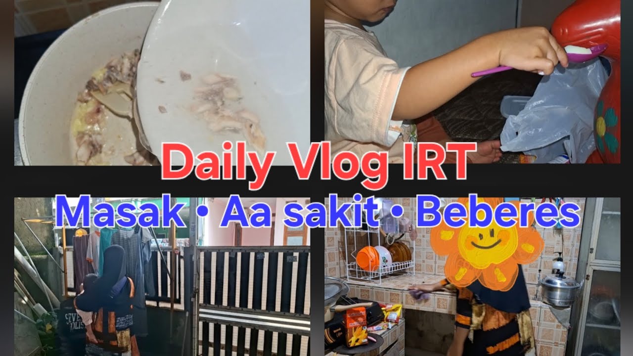Kegiatan sehari-hari IRT ° Beberes walau saat anak sakit || Isi VO lebih dari 4 menit masih kaku 🫢