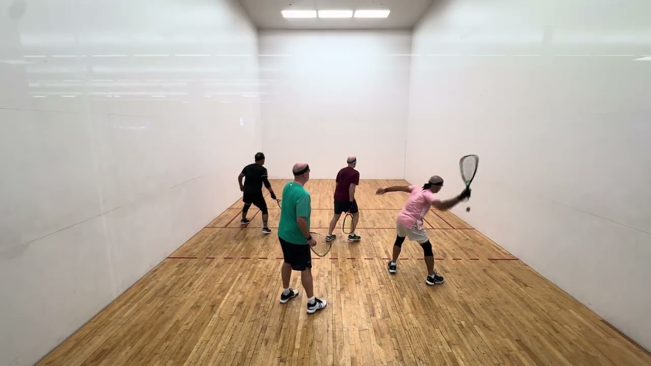 03.07.2026 3/3 short version Amir/Brandon vs. Robert/Peter doubles racquetball at LAF Austin TX. 