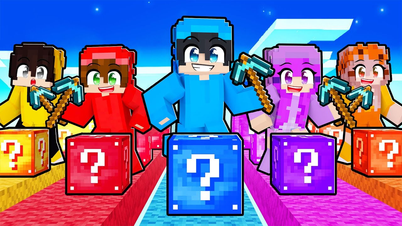 5 OYUNCU vs ŞANS BLOK YARIŞI - Minecraft