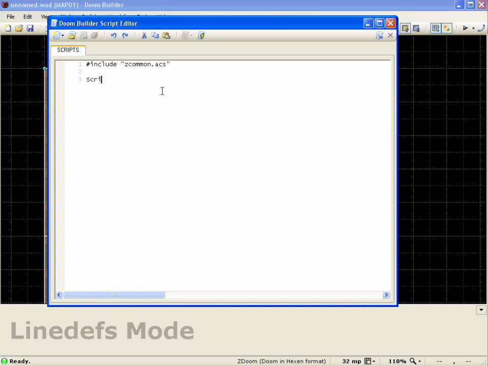 Zdoom - Accessing ACS from Doom Builder