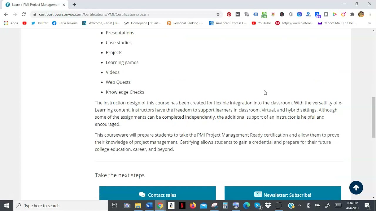 PMI Project Management Ready Certification Overview
