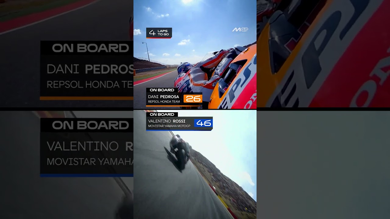 ONBOARD: Dani Pedrosa 🆚 Valentino Rossi | 2015 Aragon GP