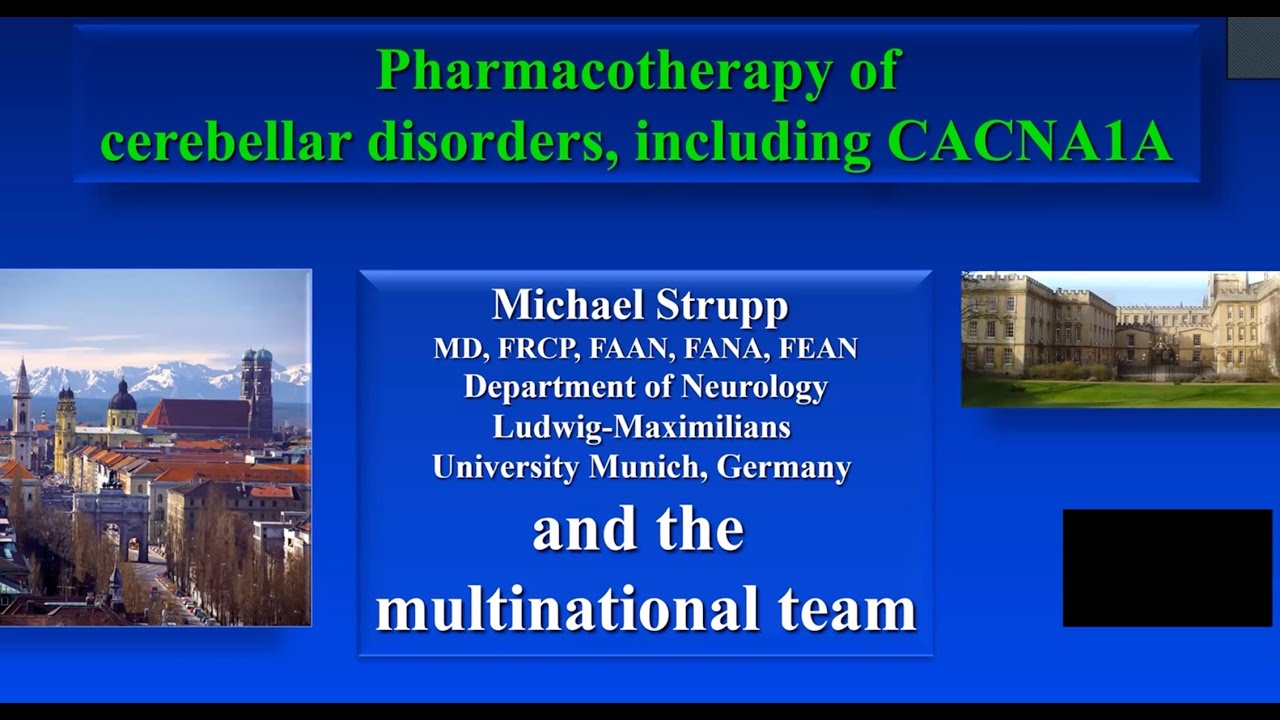 Pharmacotherapy of cerebellar disorders, including CACNAIA